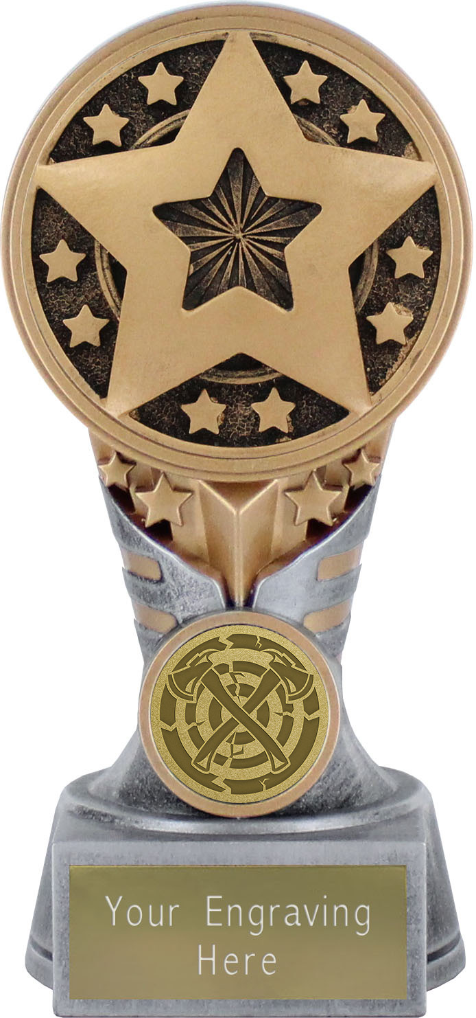 iKon Axe Throwing Trophy Antique Silver 15cm (6")