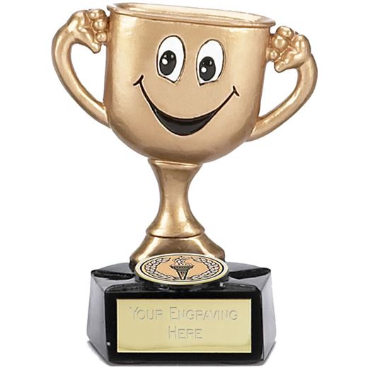 Children's Trophy Cup Gold with Face 9.5cm (3.75")