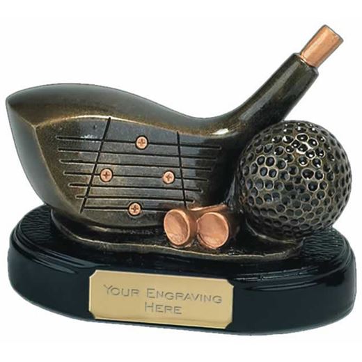 Gold Golf Club Driver Trophy 10cm (4")