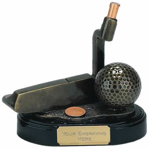 Gold Golf Club Putter Trophy 10cm (4")