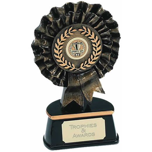 Rosette Style Trophy Award on Black Base 17cm (6.75")