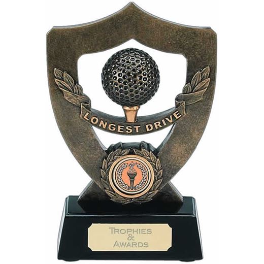 Longest Drive Trophy Shield in Gold 18cm (7")