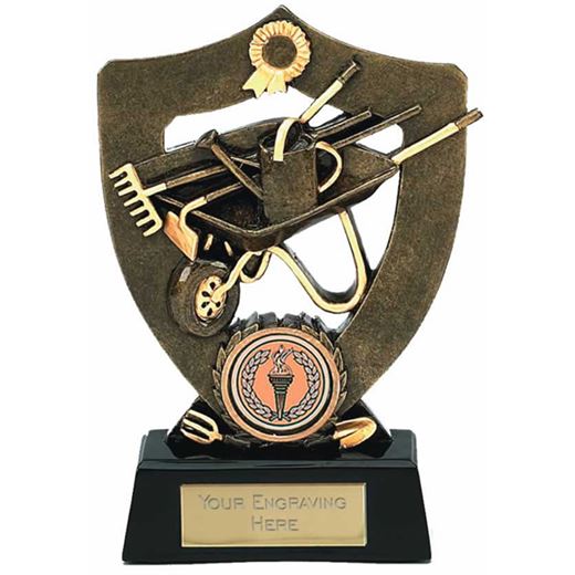 Antique Gold Gardening Trophy Award 14cm (5.5")