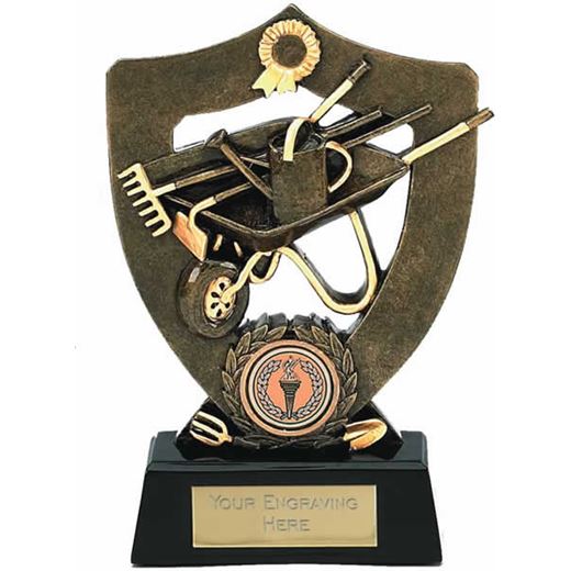Antique Gold Gardening Trophy Award 18cm (7")