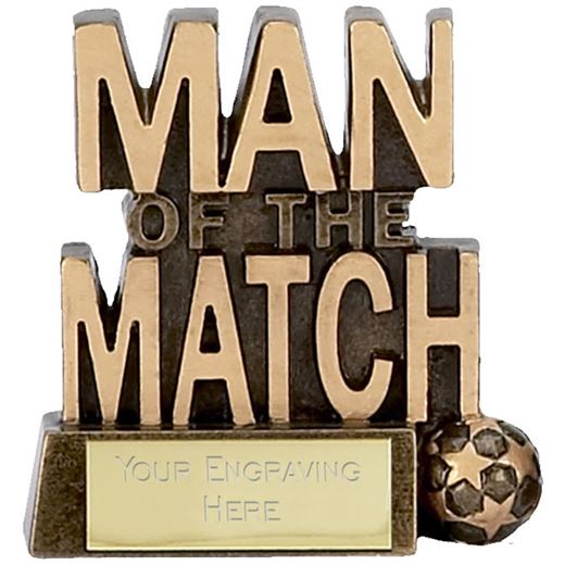 Man of the Match with Small Ball Football Trophy 8cm (3.25")