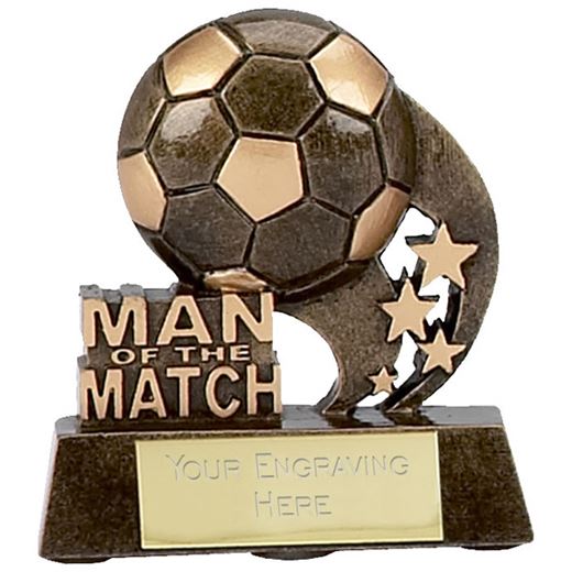Man of the Match Ball and Stars Football Trophy 8cm (3.25")