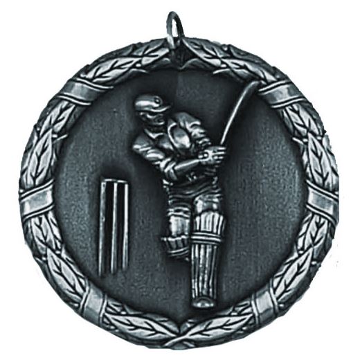 Laurel Cricket Silver Medal 50mm (2")
