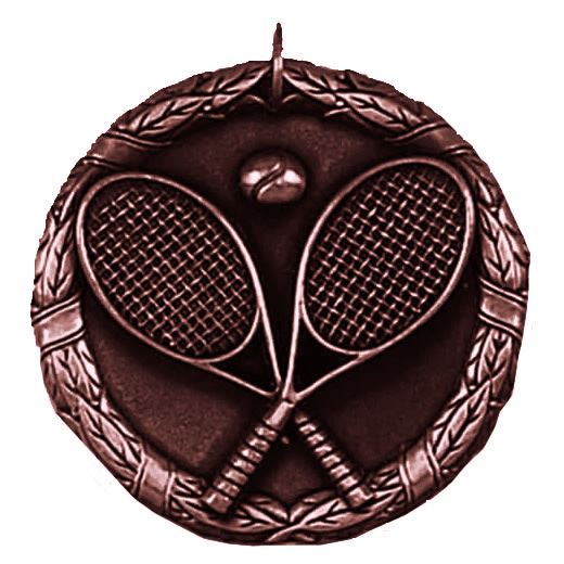 Bronze Laurel Tennis Medal 50mm (2")