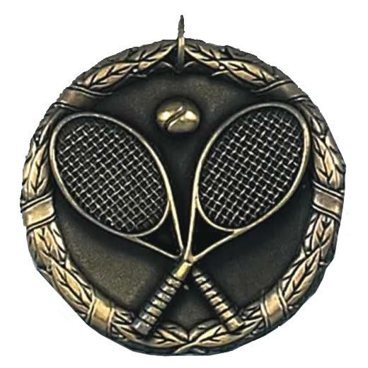 Gold Laurel Tennis Medal 50mm (2")