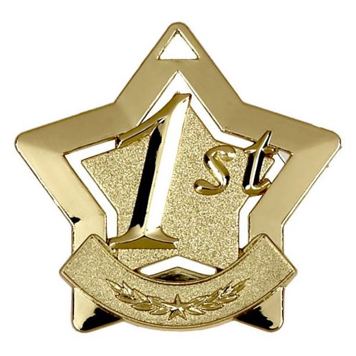 1st Place Mini Stars Medal 60mm (2.25")