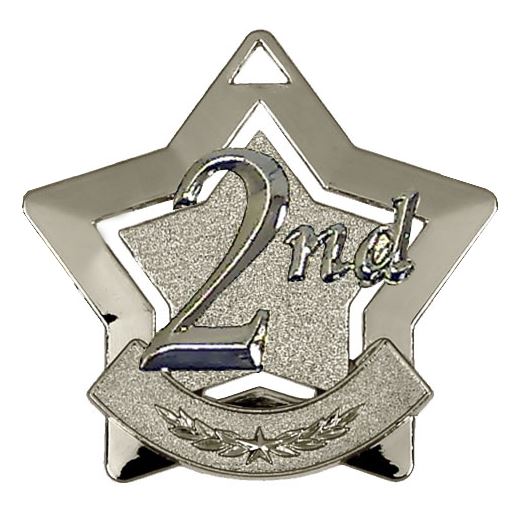2nd Place Mini Star Medal 60mm (2.25")
