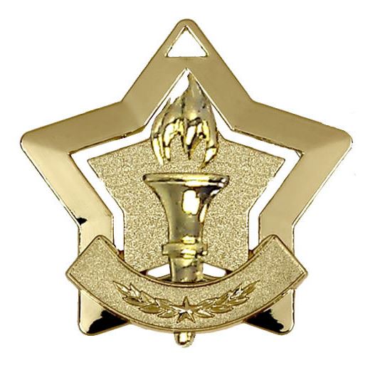 Gold Victory Mini Stars Medal 60mm (2.25")