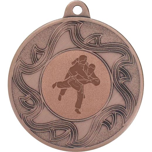 Sunburst Judo Medal Bronze 50mm (2")
