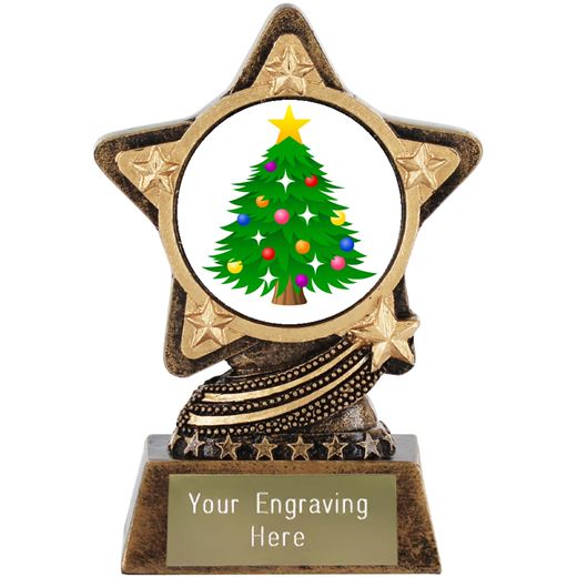 Christmas Tree Emoji Trophy by Infinity Stars 10cm (4")