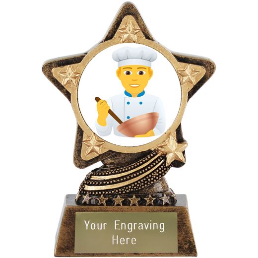 Man Cook Emoji Trophy by Infinity Stars 10cm (4")