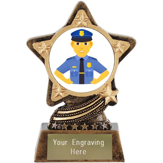 Man Police Officer Emoji Trophy by Infinity Stars 10cm (4")