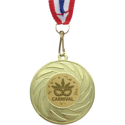 Spiral Glory Carnival Medal with Medal Ribbon Gold 50mm (2")