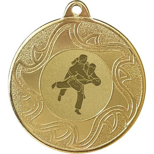 Sunburst Judo Medal Gold 50mm (2")