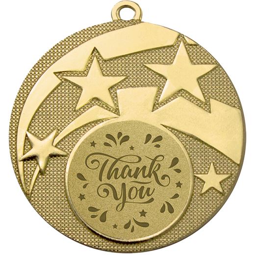 Stardust Thank You Medal Gold 50mm (2")