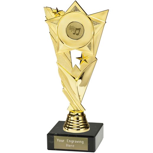 Music Trophy Valour on Marble Base Gold 21cm (8.25")