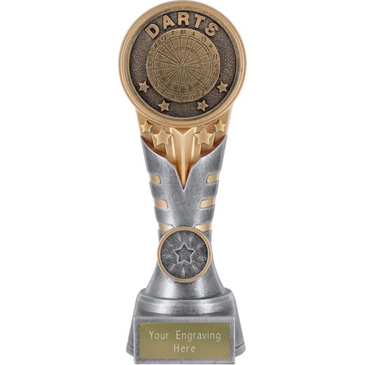 iKon Darts Trophy Antique Silver & Gold 20cm (8")