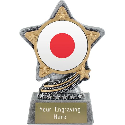 Japanese Flag Trophy by Infinity Stars Antique Silver 10cm (4")