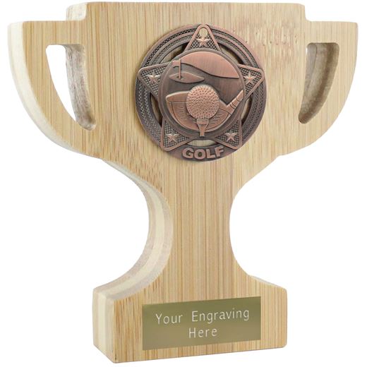 Bamboo Golf Trophy Cup Antique Bronze 13cm (5")