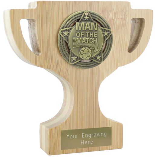 Bamboo Man Of The Match Trophy Cup Antique Gold 13cm (5")