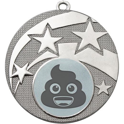 Stardust Novelty Poo Medal Silver 50mm (2")