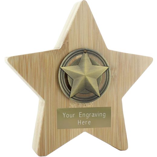 Bamboo Star Trophy Antique Gold 14cm (5.5")