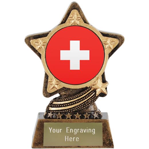 Switzerland Flag Trophy by Infinity Stars 10cm (4")