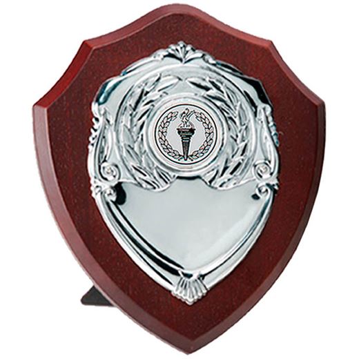 Silver Presentation Shield on Wooden Plaque 12.5cm (5")