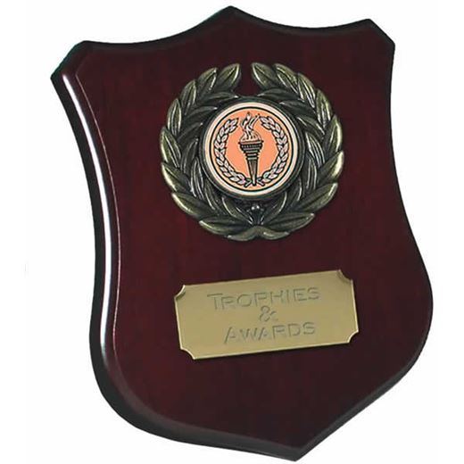 Wooden Shield Award with Leaf Surround 12.5cm (5")