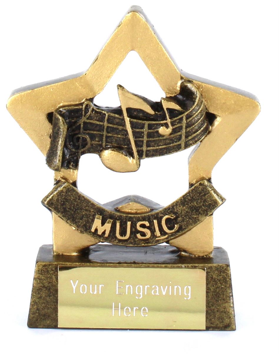Mini Stars Music Award Trophy 8 5cm 3 25